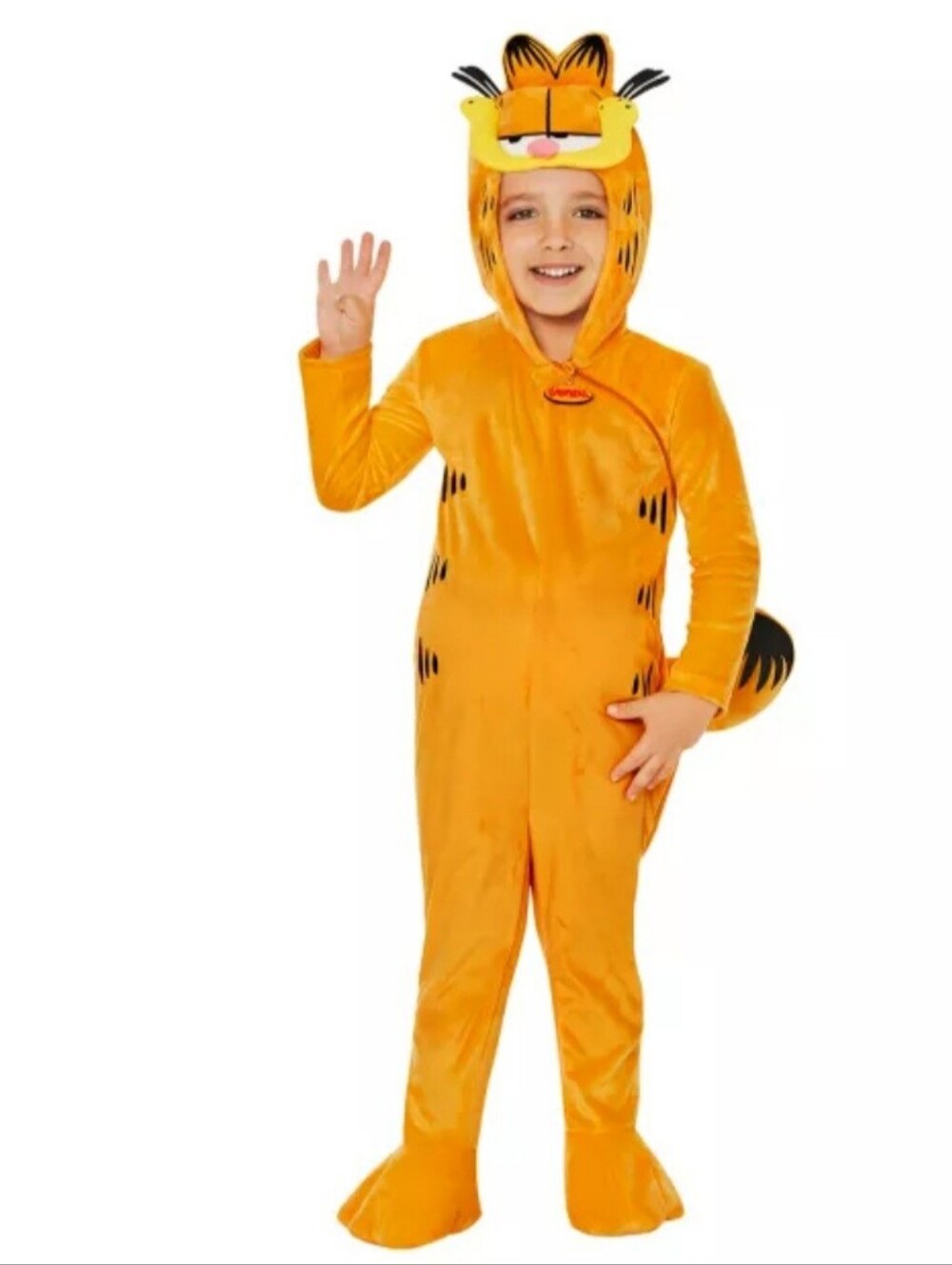 Nikelodeon Garfield Spirit Costume Hooded Jumpsuit Toddler Size 5-6T 5T or 6T